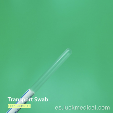 Transporta el hisopo nasal en tubo con palito de plástico